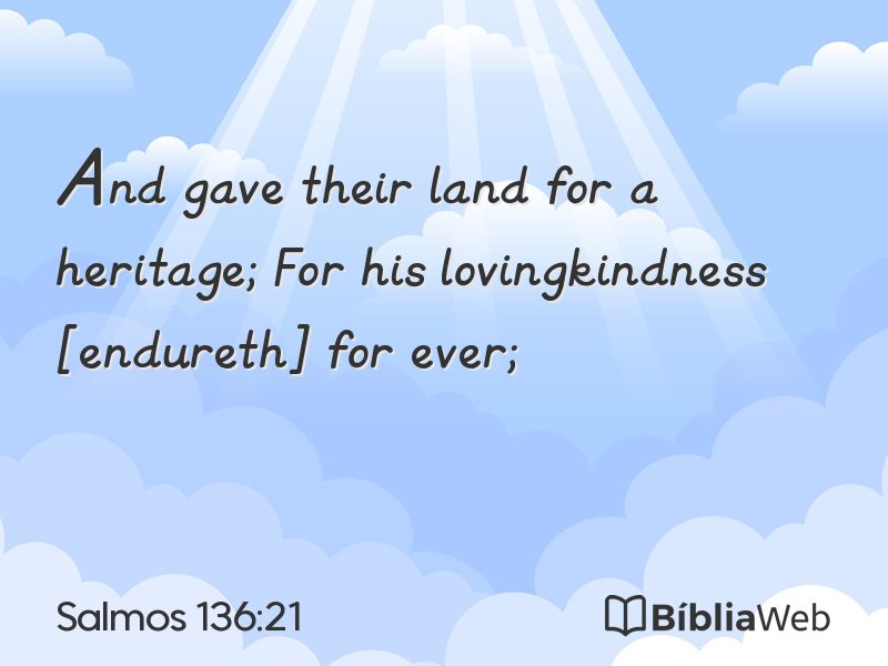 Salmos 136:21 em imagem para compartilhar