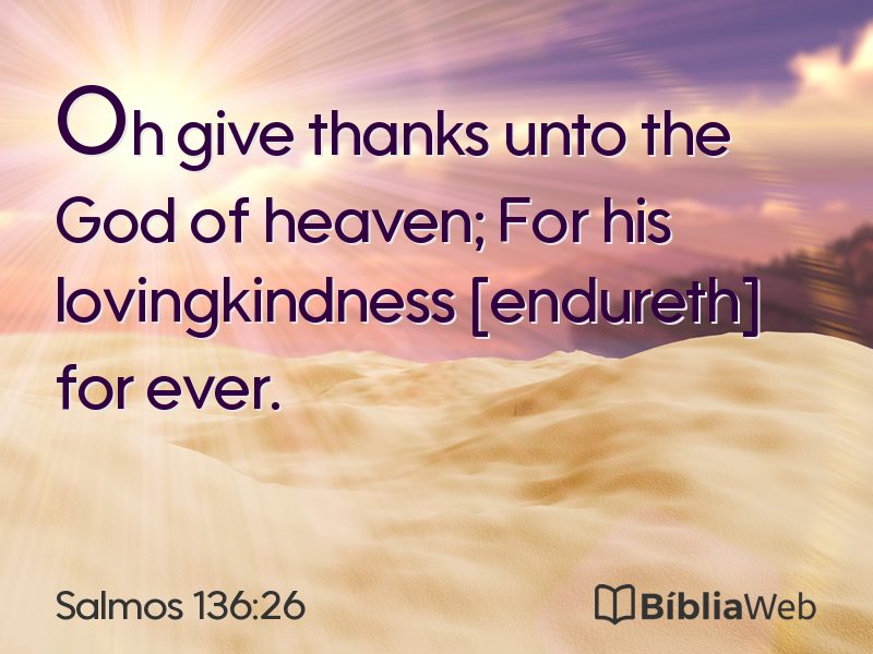 Salmos 136:26 em imagem para compartilhar