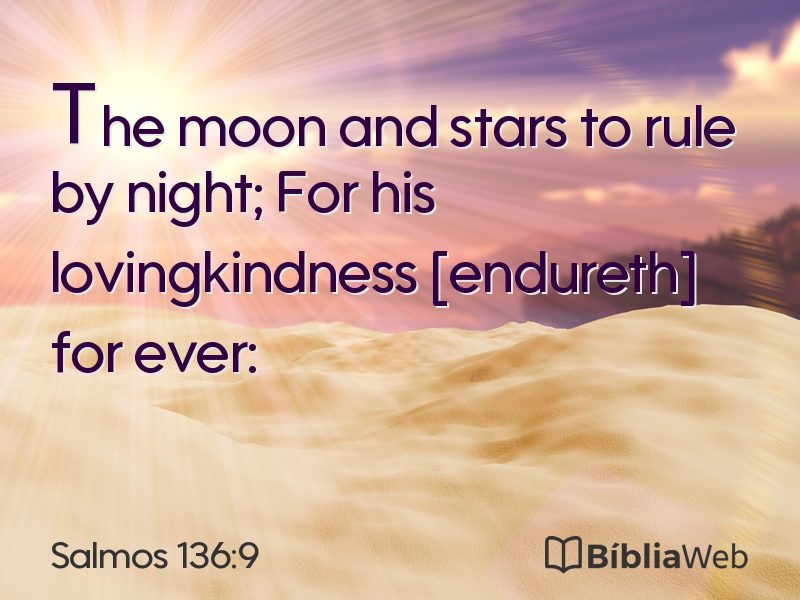 Salmos 136:9 em imagem para compartilhar
