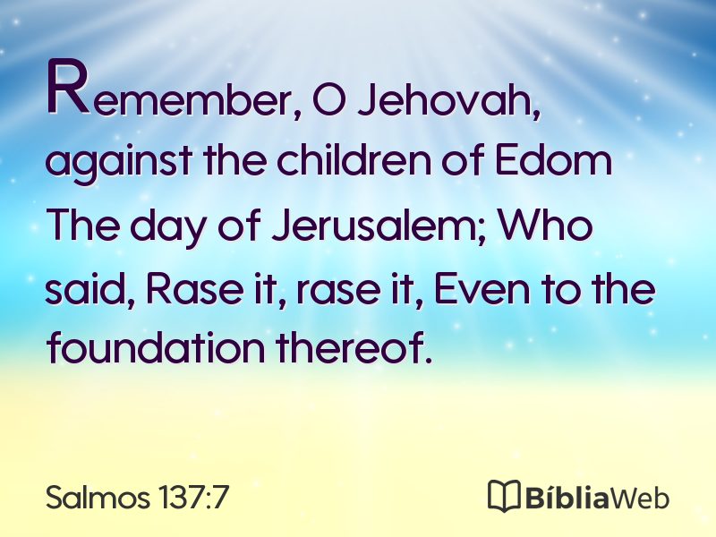 Salmos 137:7 em imagem para compartilhar
