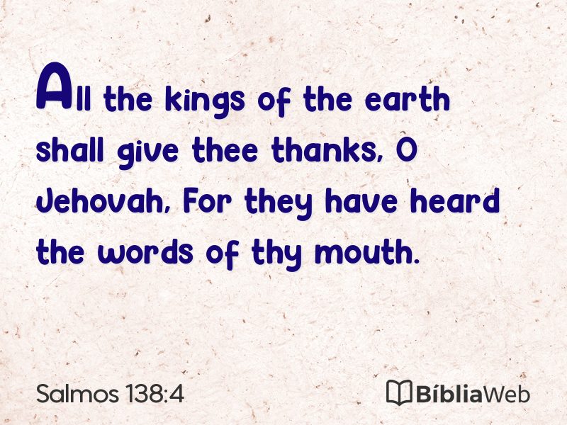 Salmos 138:4 em imagem para compartilhar