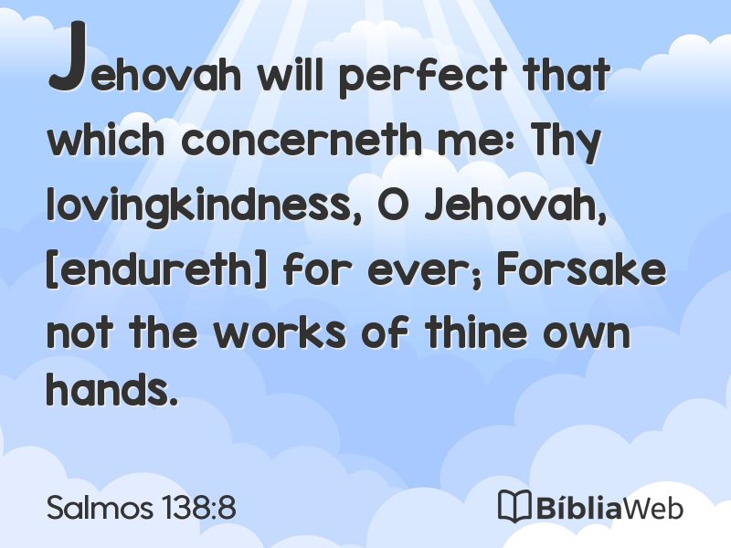 Salmos 138:8 em imagem para compartilhar