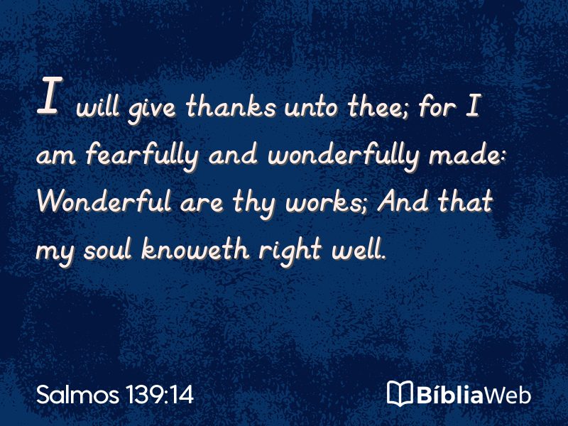 Salmos 139:14 em imagem para compartilhar
