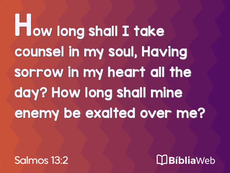 Salmos 13:2 em imagem para compartilhar