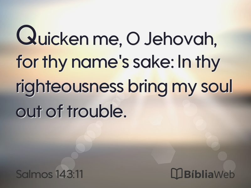 Salmos 143:11 em imagem para compartilhar