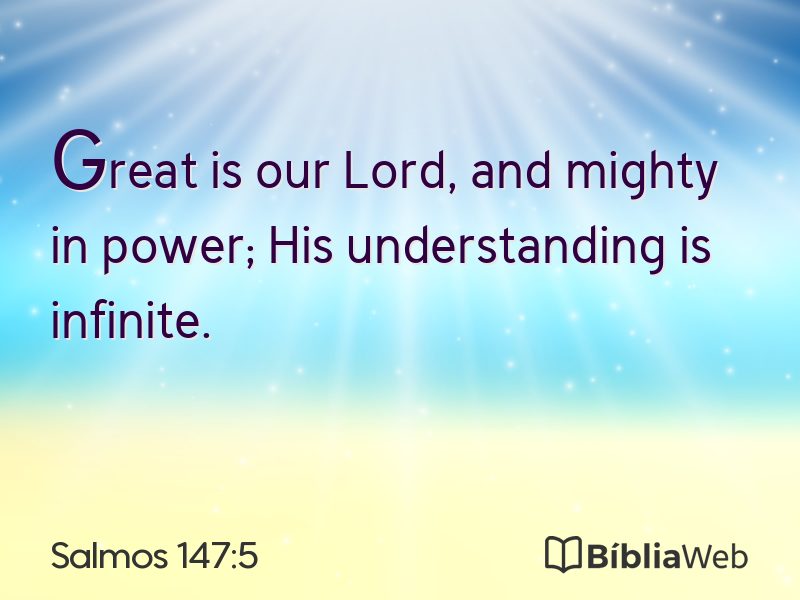 Salmos 147:5 em imagem para compartilhar