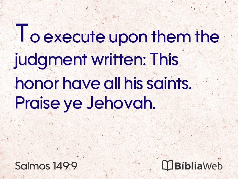 Salmos 149:9 em imagem para compartilhar