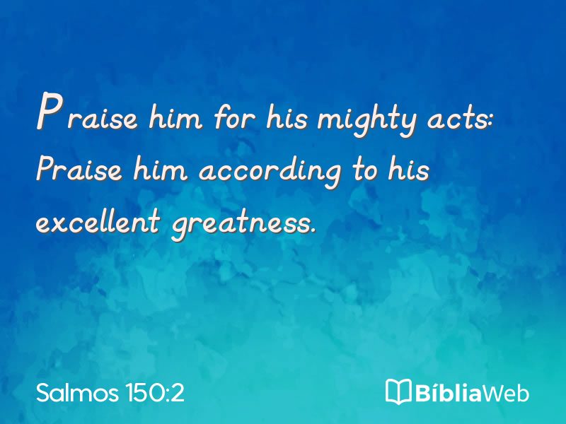 Salmos 150:2 em imagem para compartilhar