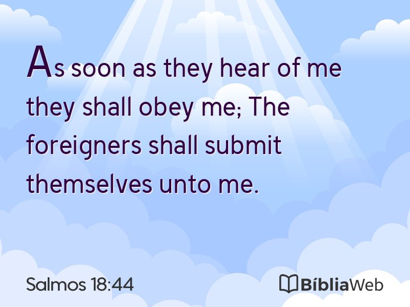 Salmos 18:44 em imagem para compartilhar