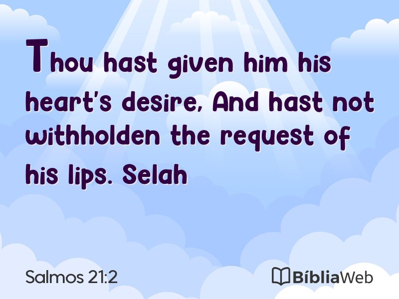 Salmos 21:2 em imagem para compartilhar