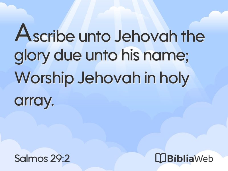 Salmos 29:2 em imagem para compartilhar