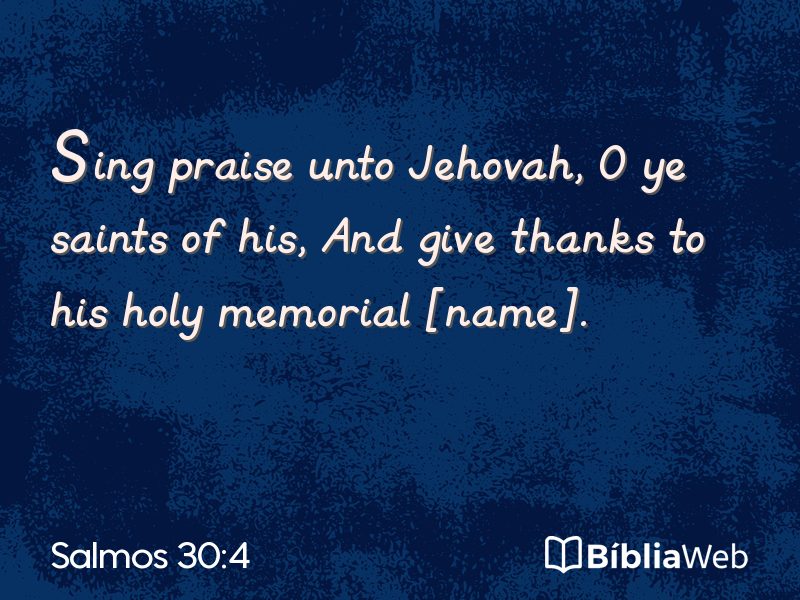 Salmos 30:4 em imagem para compartilhar