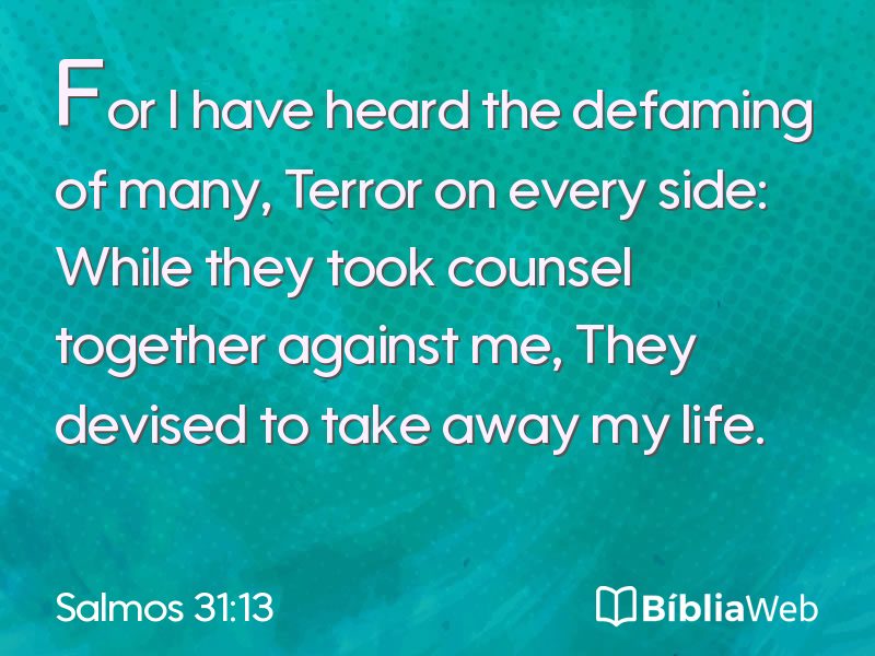 Salmos 31:13 em imagem para compartilhar