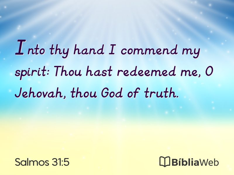 Salmos 31:5 em imagem para compartilhar