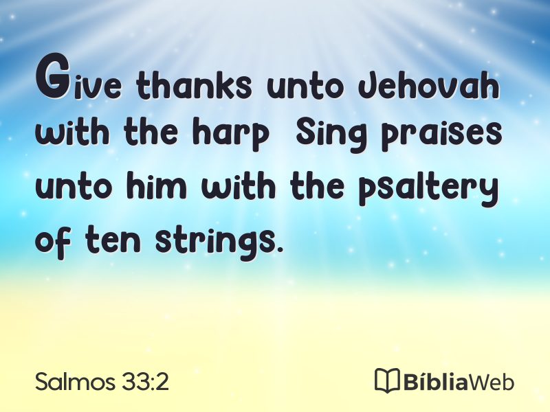 Salmos 33:2 em imagem para compartilhar