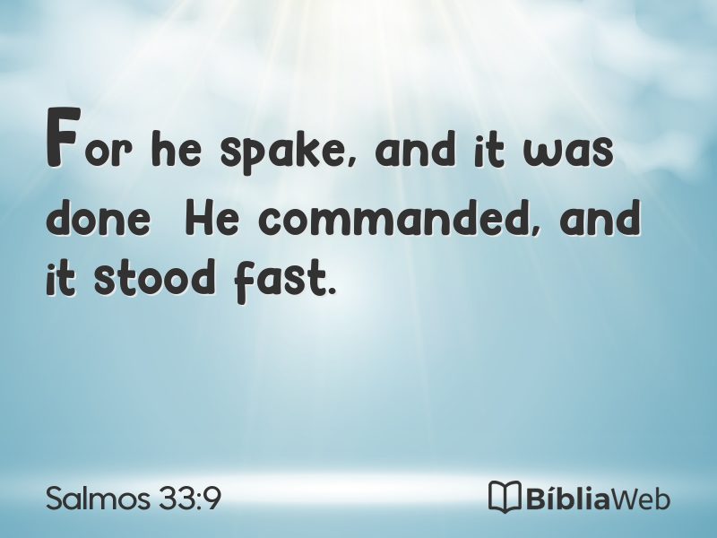 Salmos 33:9 em imagem para compartilhar