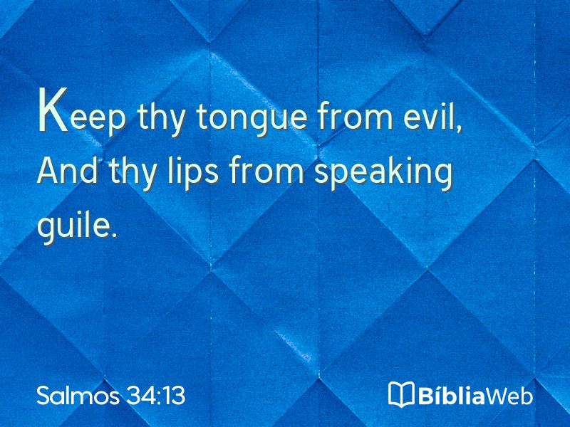 Salmos 34:13 em imagem para compartilhar