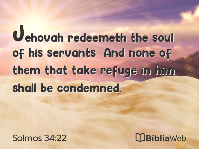 Salmos 34:22 em imagem para compartilhar