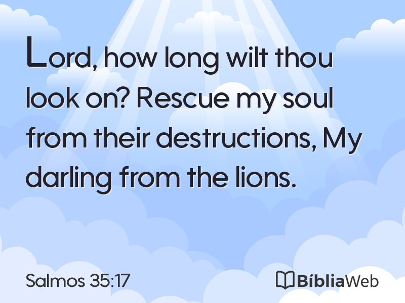 Salmos 35:17 em imagem para compartilhar