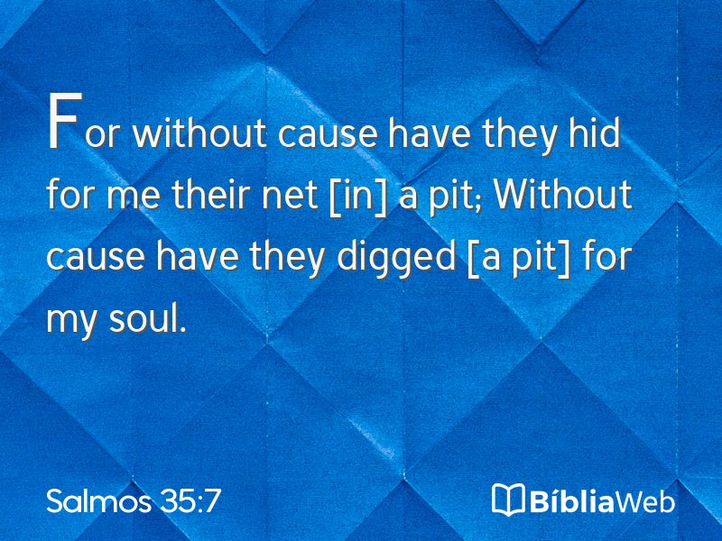Salmos 35:7 em imagem para compartilhar