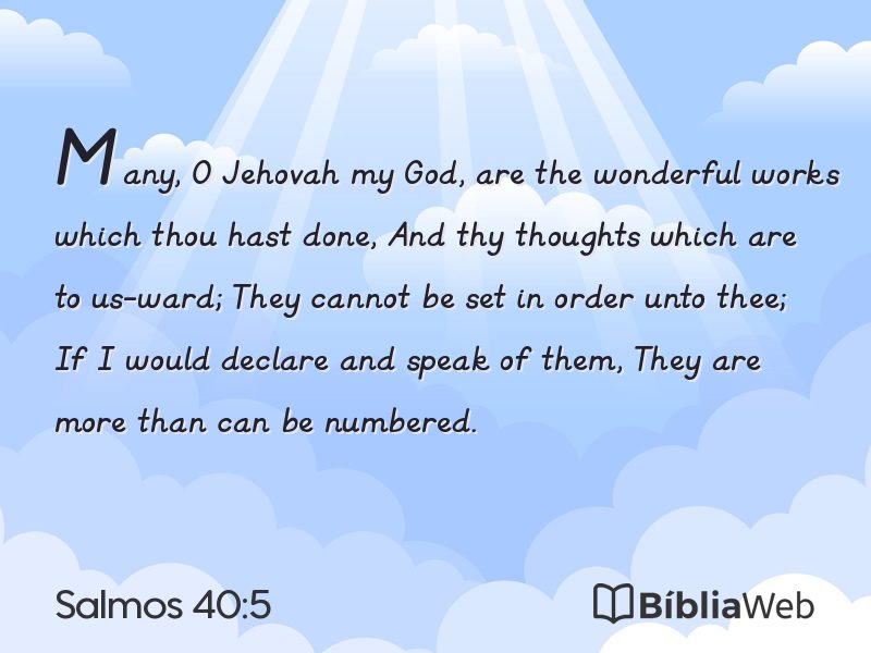 Salmos 40:5 em imagem para compartilhar