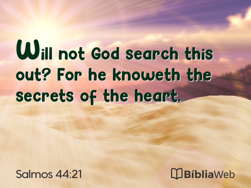 Salmos 44:21 em imagem para compartilhar