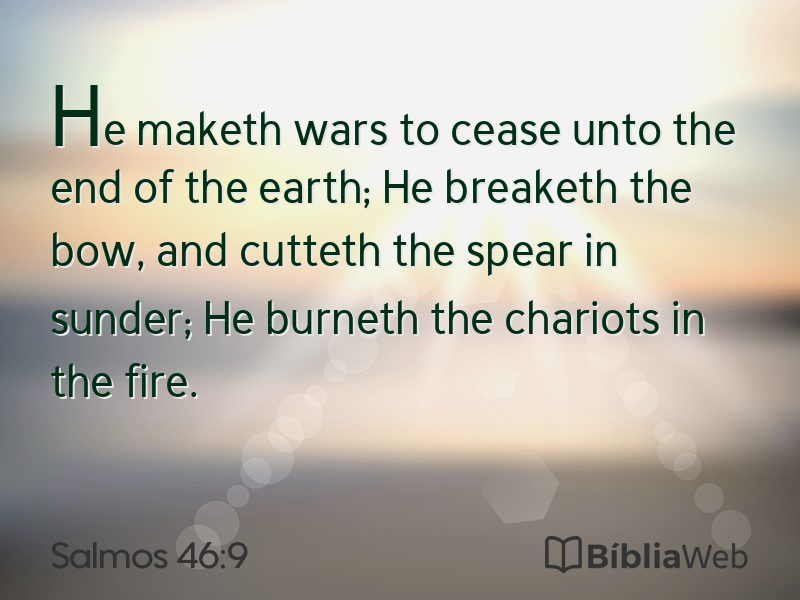 Salmos 46:9 em imagem para compartilhar