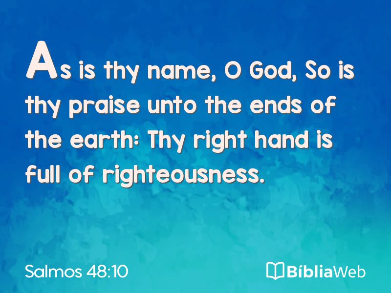 Salmos 48:10 em imagem para compartilhar