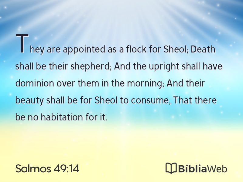 Salmos 49:14 em imagem para compartilhar