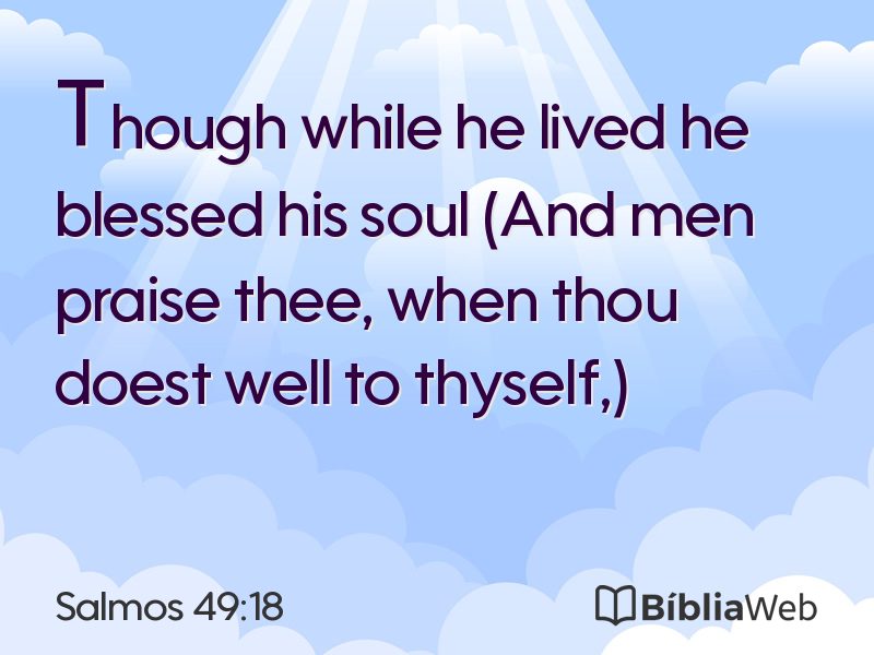 Salmos 49:18 em imagem para compartilhar