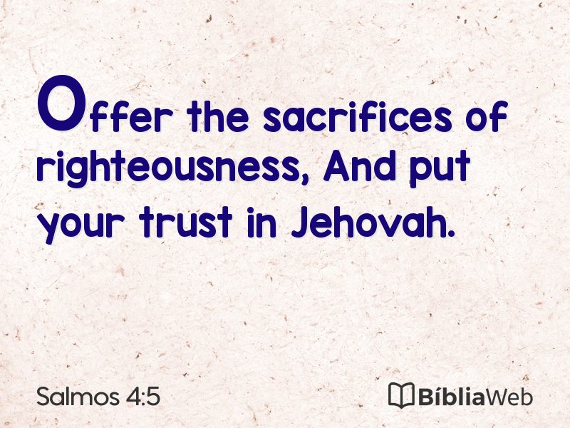 Salmos 4:5 em imagem para compartilhar