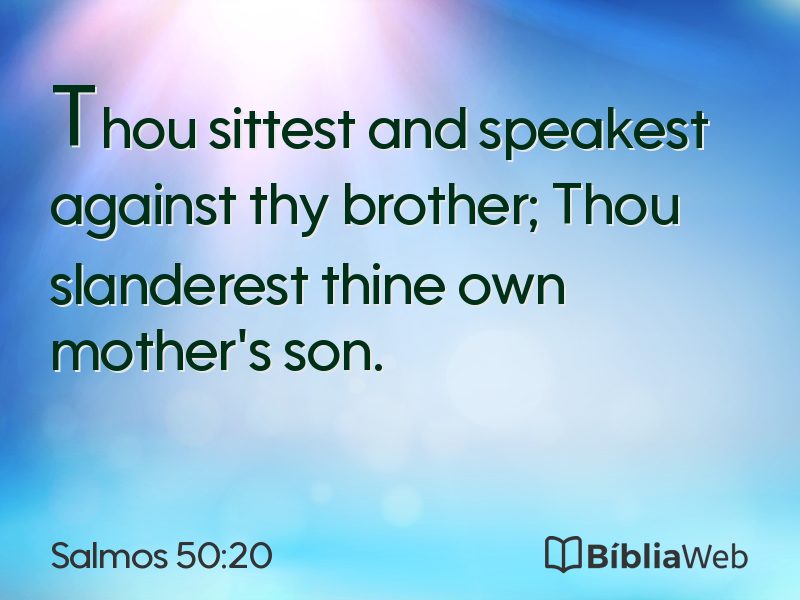 Salmos 50:20 em imagem para compartilhar