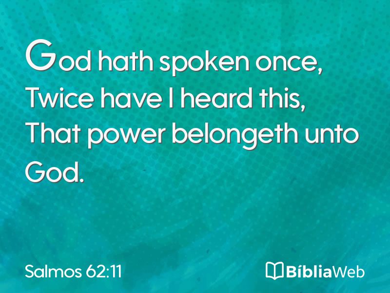 Salmos 62:11 em imagem para compartilhar
