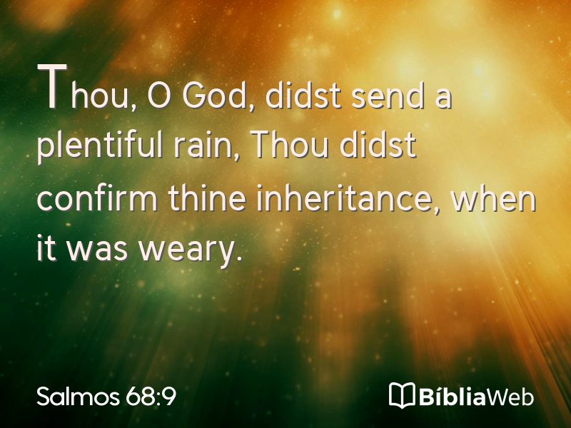 Salmos 68:9 em imagem para compartilhar