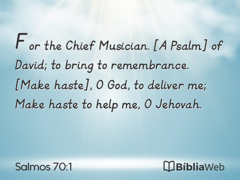Salmos 70:1 em imagem para compartilhar
