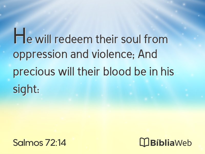 Salmos 72:14 em imagem para compartilhar