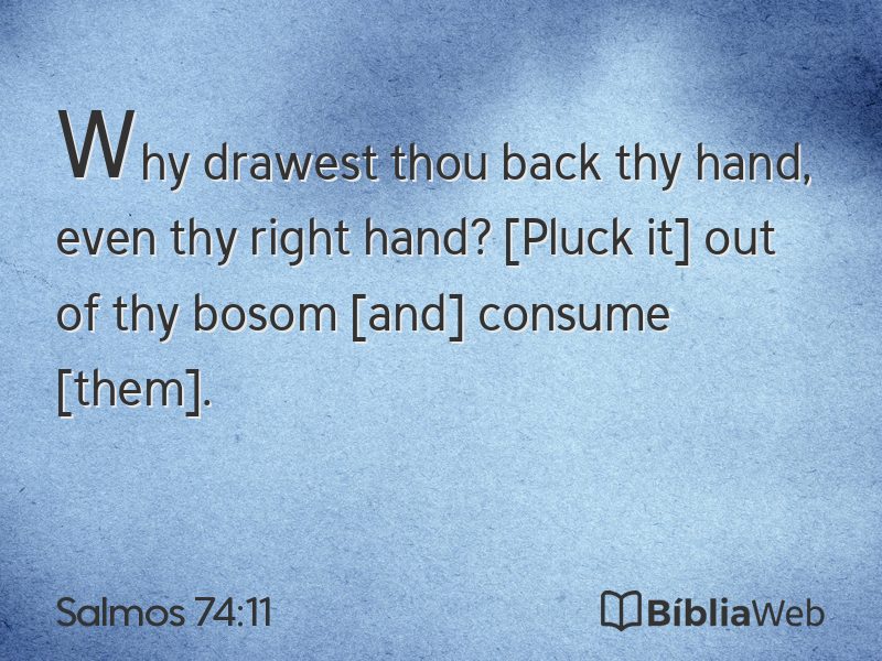 Salmos 74:11 em imagem para compartilhar