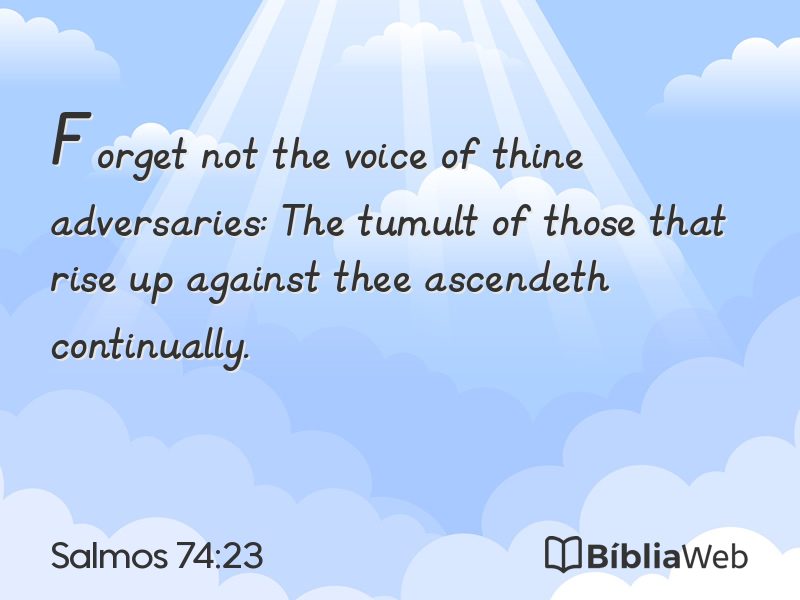 Salmos 74:23 em imagem para compartilhar