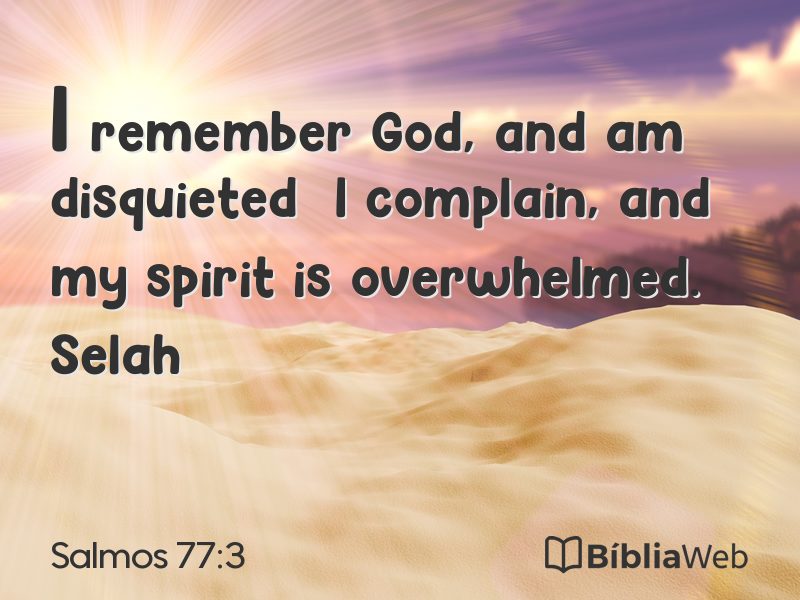 Salmos 77:3 em imagem para compartilhar