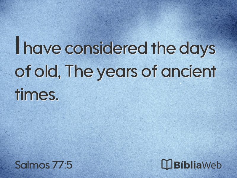 Salmos 77:5 em imagem para compartilhar