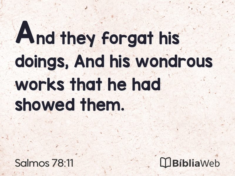 Salmos 78:11 em imagem para compartilhar