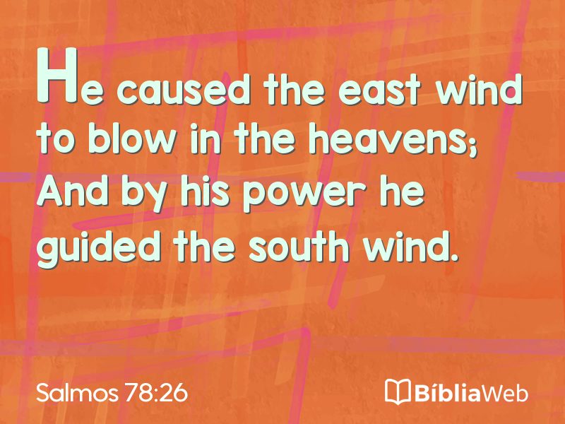 Salmos 78:26 em imagem para compartilhar