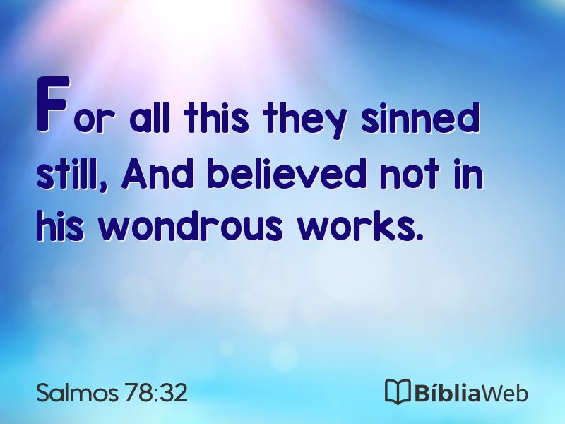 Salmos 78:32 em imagem para compartilhar