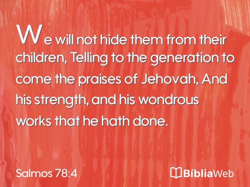 Salmos 78:4 em imagem para compartilhar