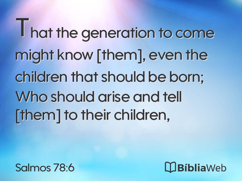 Salmos 78:6 em imagem para compartilhar