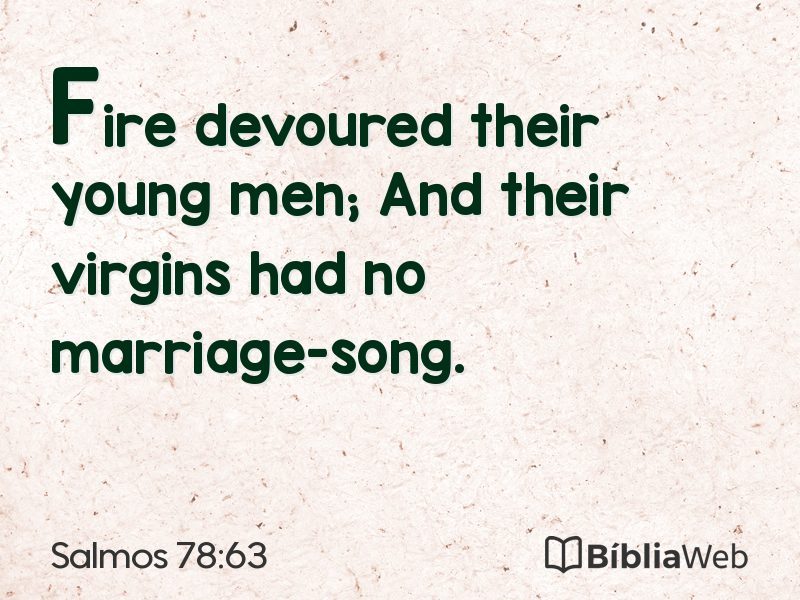 Salmos 78:63 em imagem para compartilhar