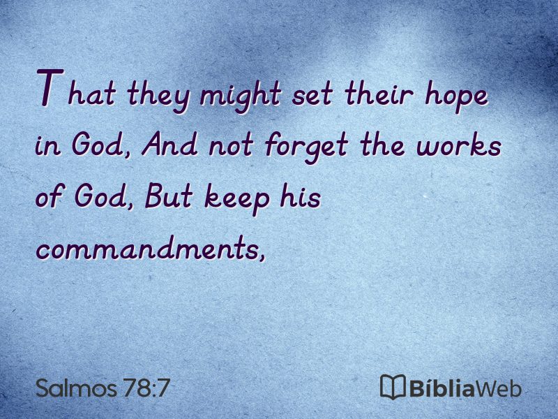 Salmos 78:7 em imagem para compartilhar