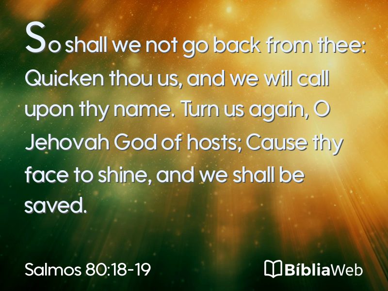 Salmos 80:18-19 em imagem para compartilhar