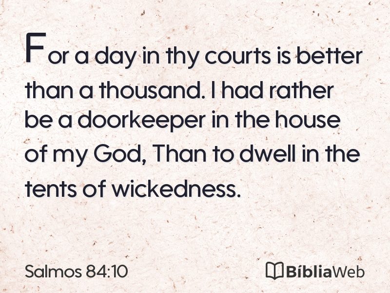 Salmos 84:10 em imagem para compartilhar