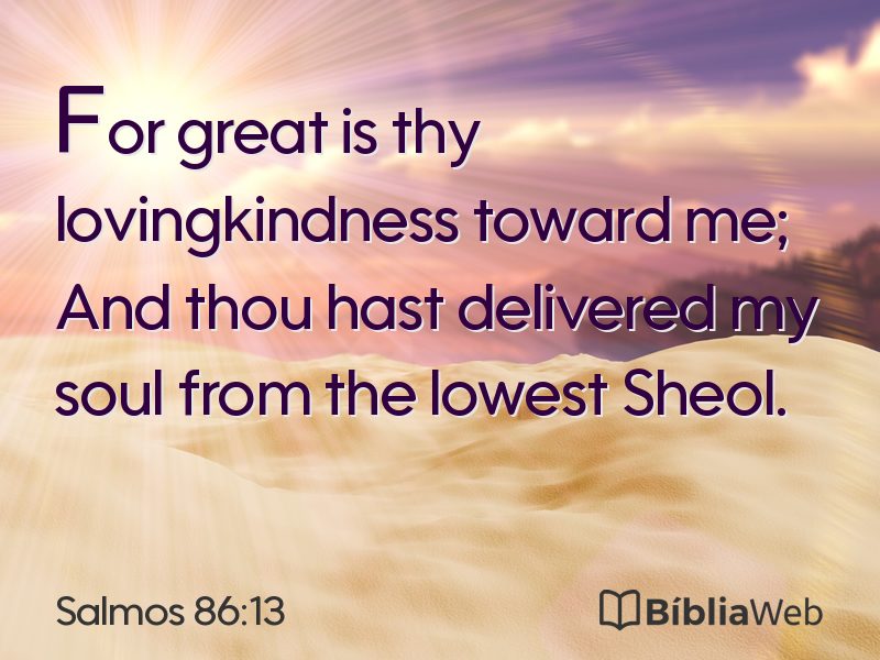 Salmos 86:13 em imagem para compartilhar